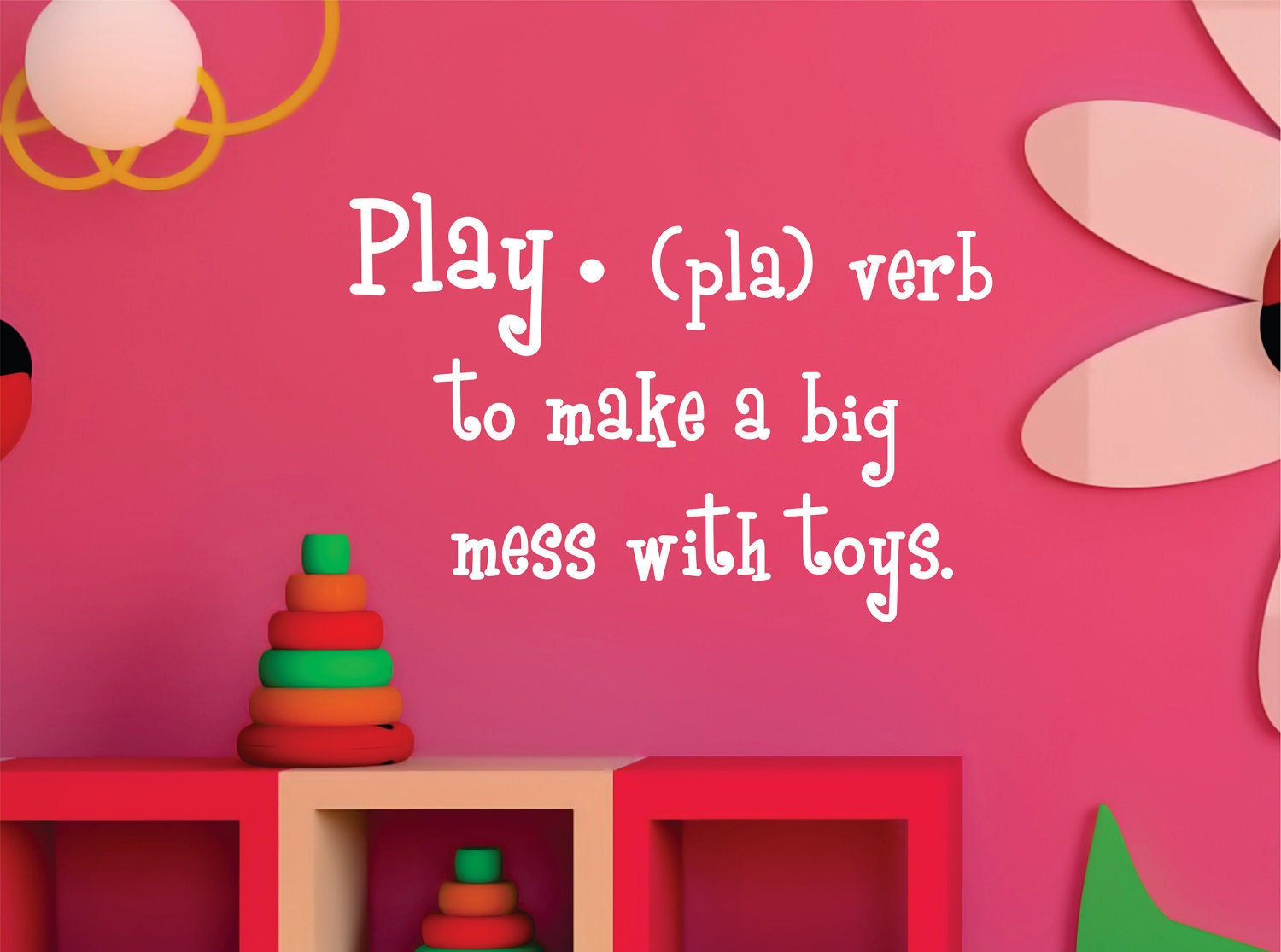 Childrens Wall Decal  Play Definition - Playroom Vinyl Wall Art - Childrens Playroom Decor - LucyLews