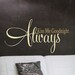 Always Kiss Me Goodnight Wall Decal - Bedroom Wall Art - Wedding Gift - Love