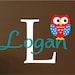 Owl Wall Decals - Childrens Wall Decals - Owl Vinyl Lettering - Baby Vinyl Wall Decals - Boys Name Decals