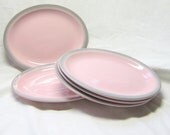 Vintage Plates Dinnerware Housewares Pink Grey plates platters Restaurantware McNicols Retro Plates Decor Modern - slatternhouse5