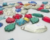 Vintage Costume Beads Jewelry Rhinestones  Holiday Ornament Destash UpCycle Steampunk Craft Supplies Findings