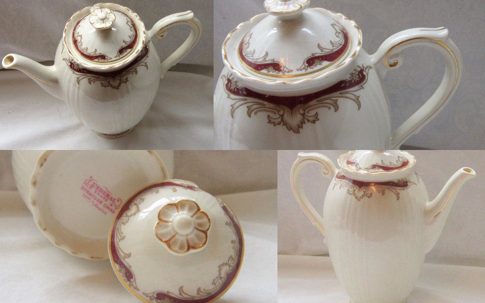 Vintage Coffee Pot Syracuse China Federal Radcliffe Collectable Gift for Her Hollywood Regency Neoclassic