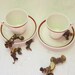 Vintage Pair Espresso Demitasse Cup Coffee Tea Maroon Gold Old World Charm Relaxed Weekends Gift for Him Her