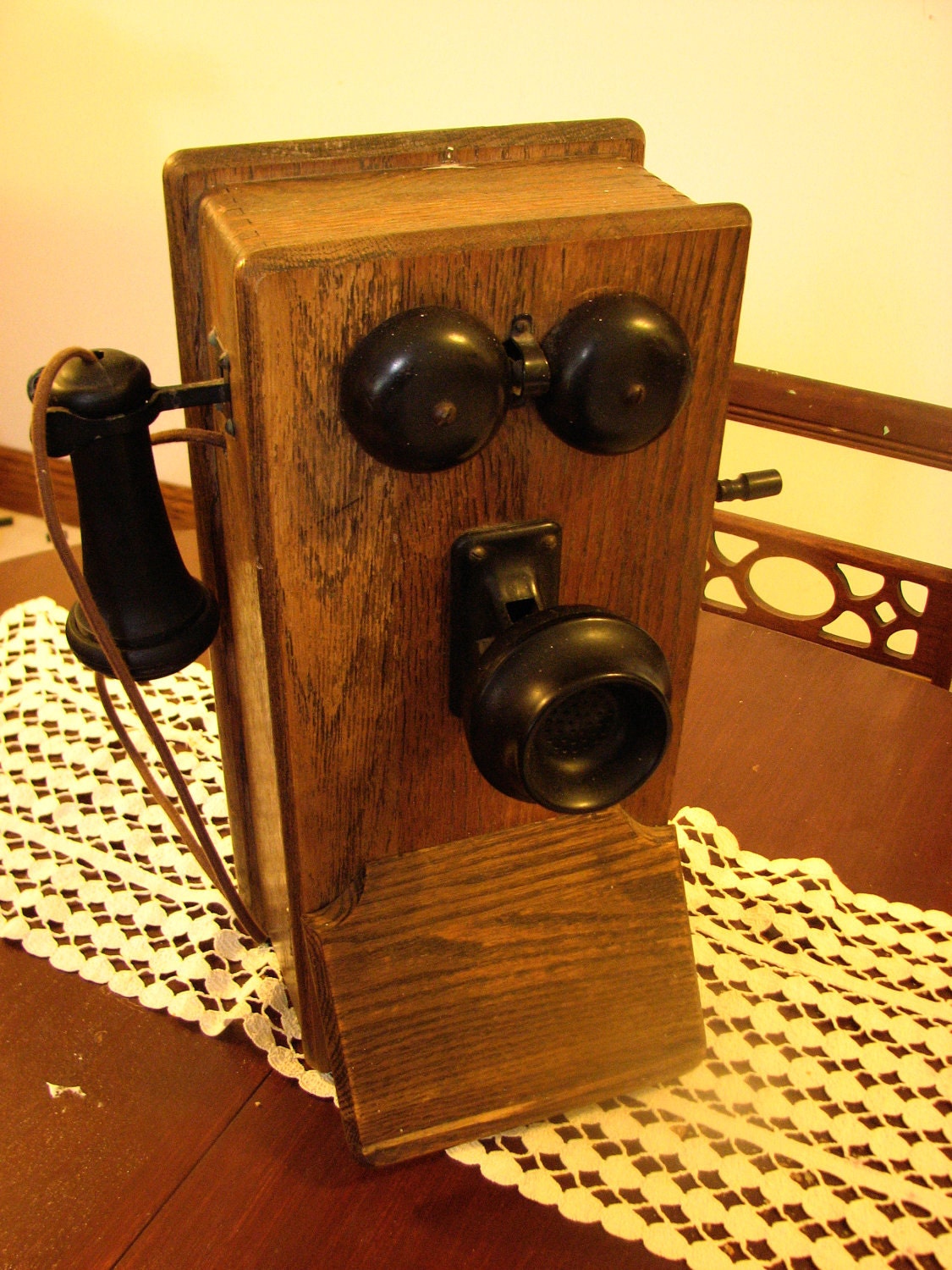 Antique Kellogg Wall Hanging Phone 1901 by PrettyLittleDarlin