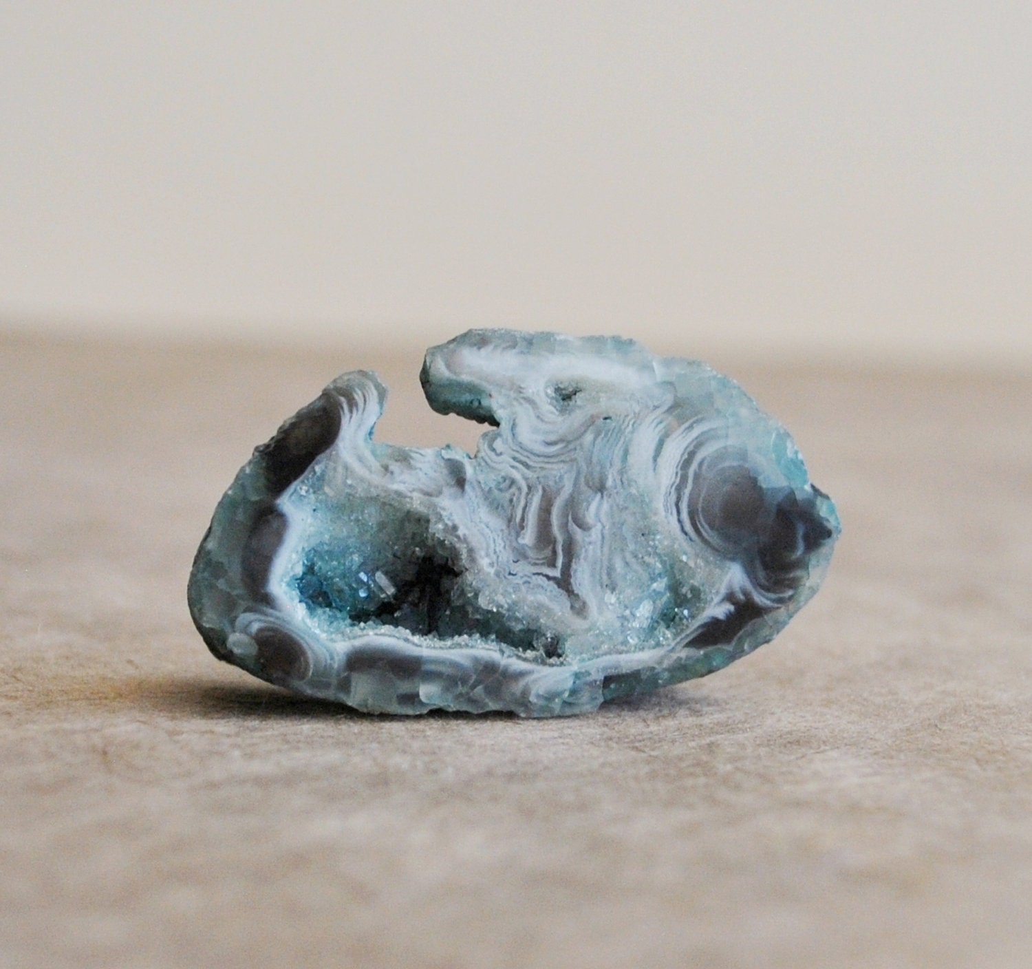 dyed agate and quartz geode from brazil