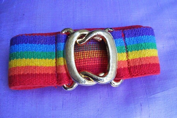 Vintage early 1980s High Waisted Elastic Rainbow by HeavenlyMoon