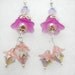 Fuschia Rose Pink Lucite Flower, Swarovski, Bridal Earrings, Summer, Feminine, Garden Wedding