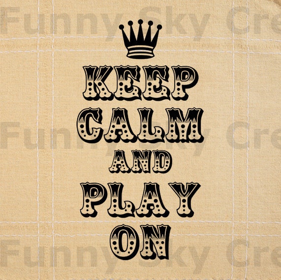 Keep Calm and Play On - Burlap Digital Download Paper Word Text Typography Quote Image Transfer To Pillows Tote Bag Tea Towels b010