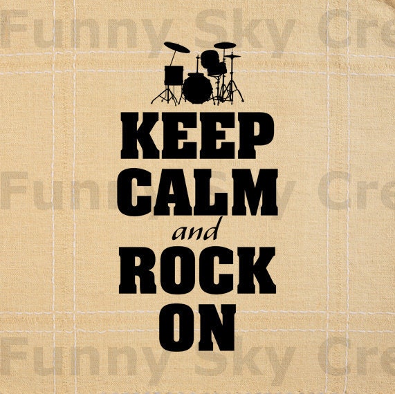 Keep Calm and Rock On - Burlap Digital Download Paper Word Text Typography Quote Image Transfer To Pillows Tote Bag Tea Towels b011