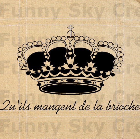 Marie Antoinette Quote French Crown - Burlap Digital Download Paper Word Text Typography Image Transfer To Cushion Pillows Tea Towels b253