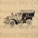Vintage Car Automobile Old Machine - Burlap Digital Download Paper Image Transfer To Pillows Tote Bag Tea Towels b111