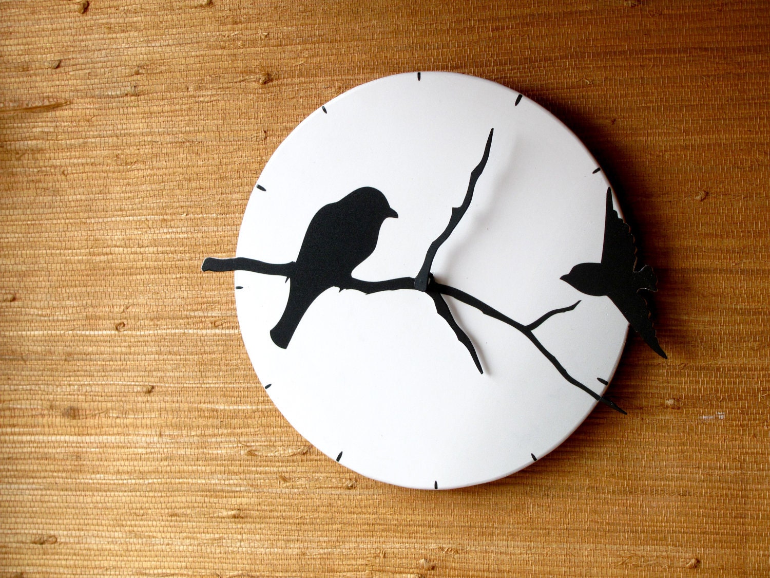 Birds on Tree Shadows Wall Clock