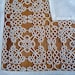Handmade large tablecloth and 12 napkins with lace tatting ivory.