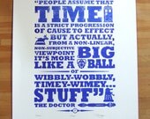 Dr Who Time Hand Pulled Limited Edition Screen Print