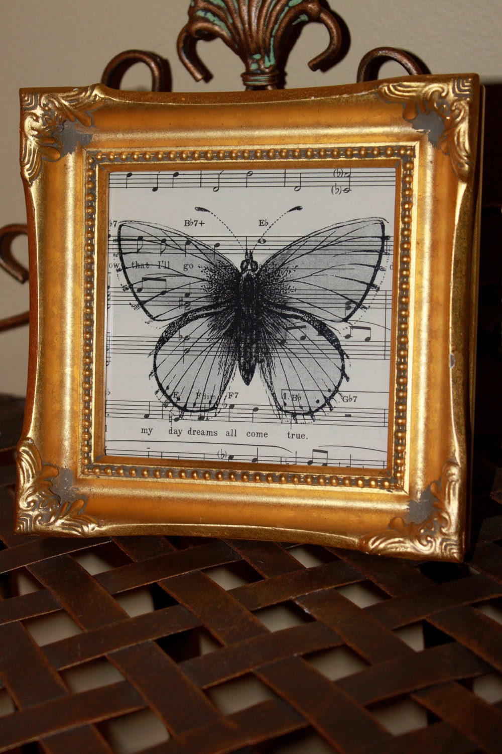 Items similar to Vintage Sheet Music Print & Frame on Etsy