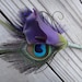 Peacock calla lily boutonniere, white, eggplant purple, lime green, soft pink color calla lilies available