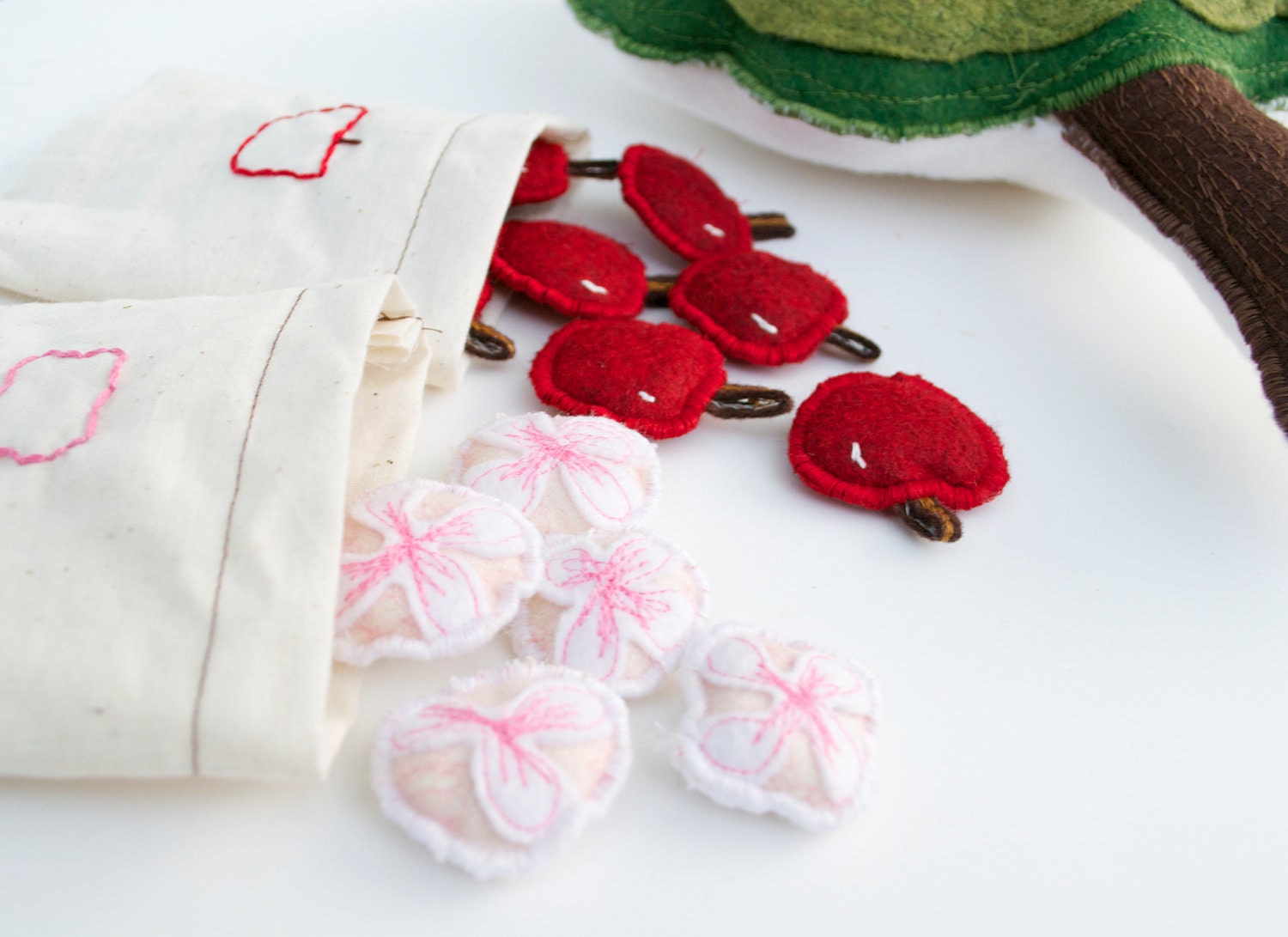 Handmade Montessori Toy - 10 Little apples - Handmade Montessori Magnetic Counting and Sorting Work. Made to order.