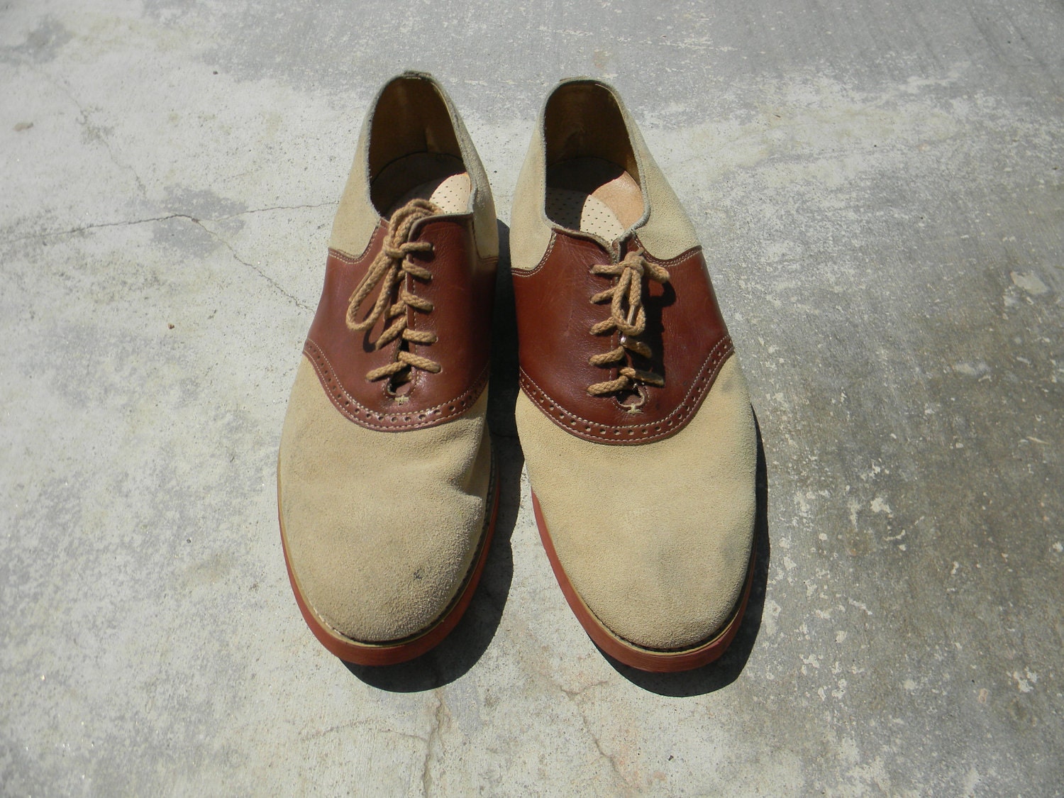 90s // BROWN SADDLE SHOES - size 13