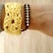 Crochet Granny Square Bracelet - Yellow