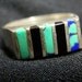 Sterling Ring. Mexican Malachite and Azurite. Size 6.5.
