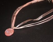 Pale Pink Dichroic Glass-Fused Necklace