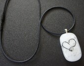 Bubbly HEART Glass-Fused Necklace