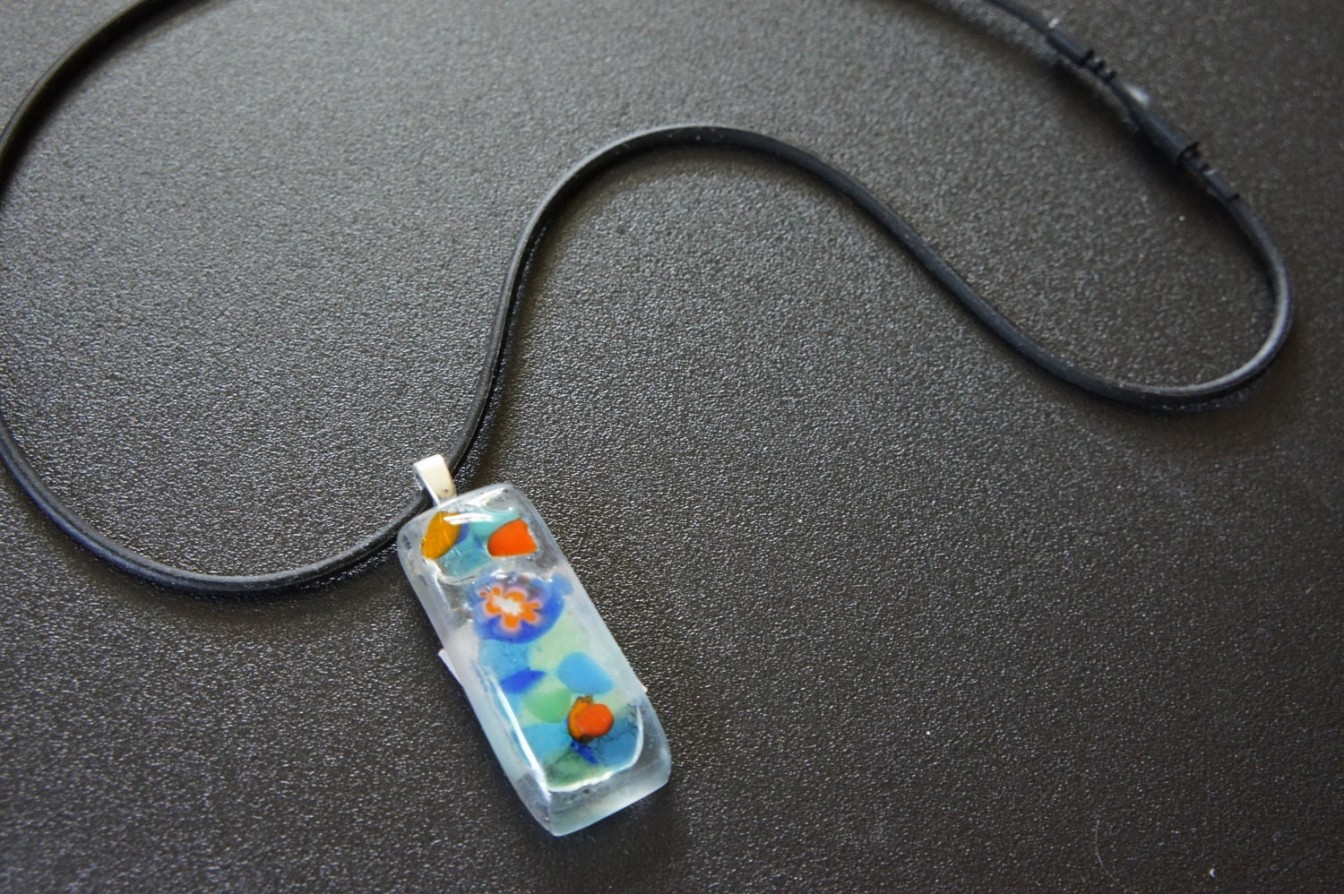 Playful "Confetti" Glass Fused Necklace