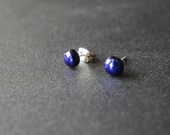 Royal Blue Dichroic Glass-Fused Earring Posts