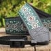 Custom Made Camera Strap 1.5" - 'Green Peacock'