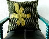 Geometry shape cushion.  21" x 21".  Black and Yellow Cushion.