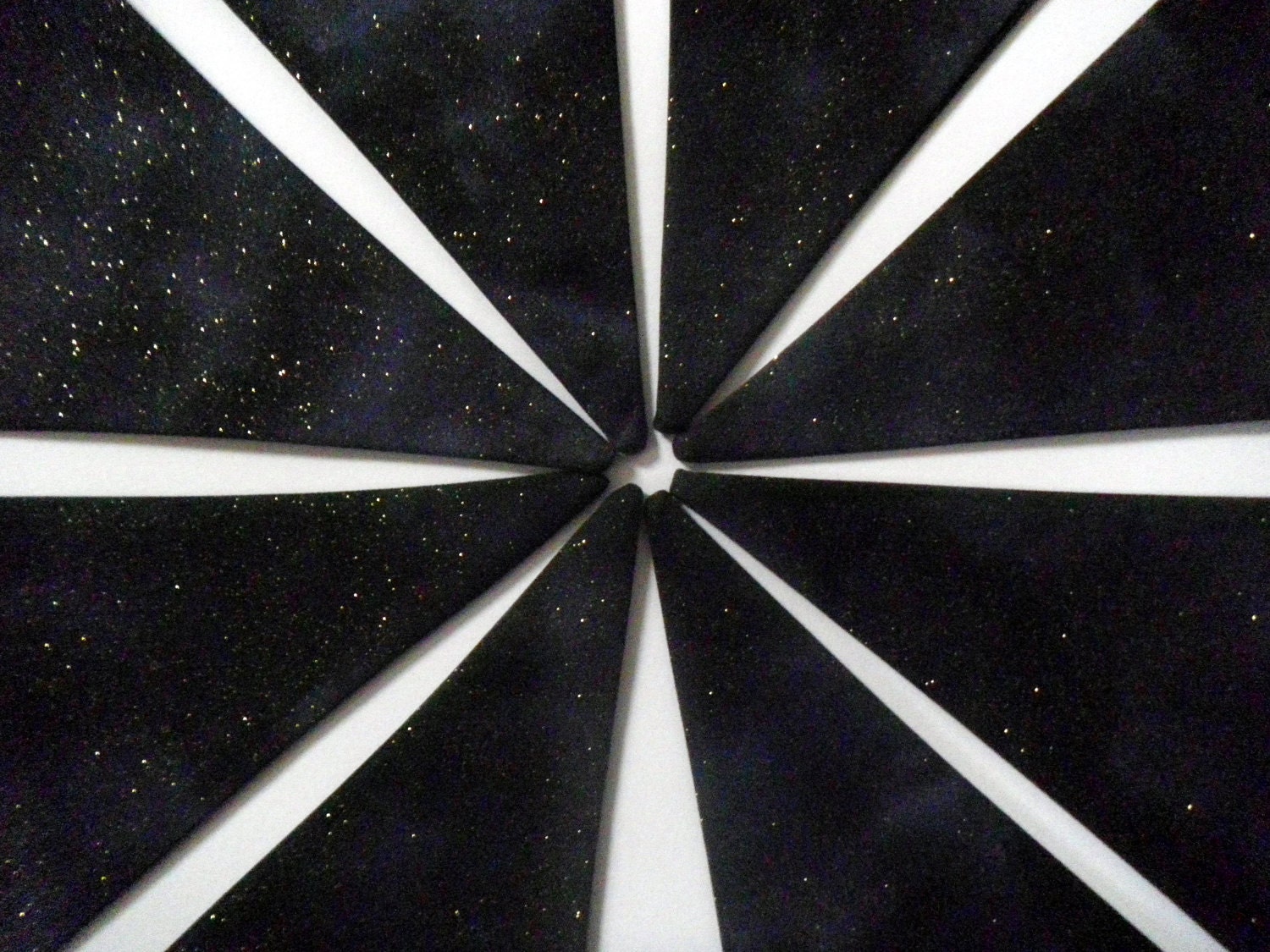 Outer Space bunting, black. 16 flags / 4.5 metres