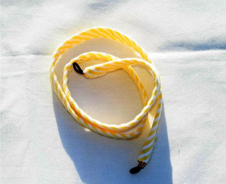Yellow Stripe Seersucker Sunglass Croakies