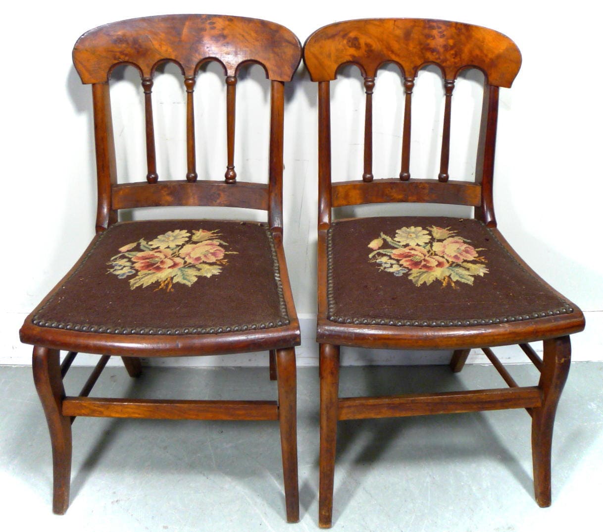 PAIR Antique CHAIRS American EMPIRE Period Yew by Greentiques