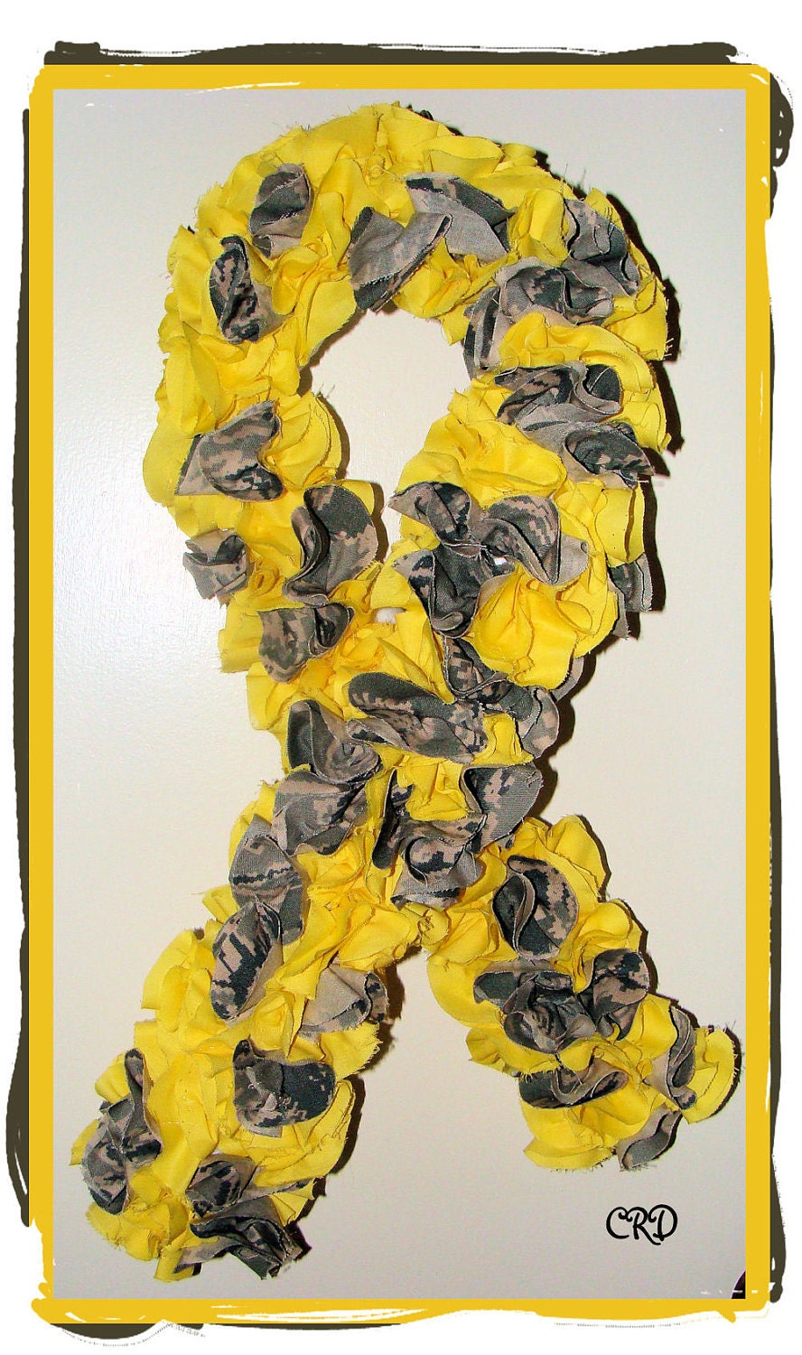 US Air Force Soldier Yellow Ribbon Door Wreath