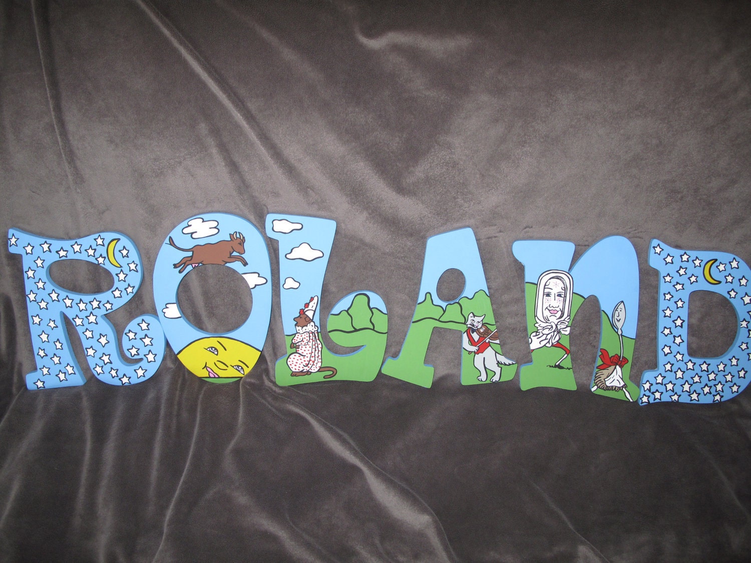 Hey Diddle Diddle Inspired Hand Painted Letters