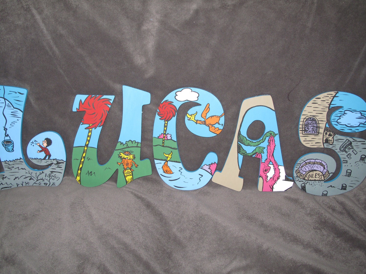 The Lorax Inspired Hand Painted Letters