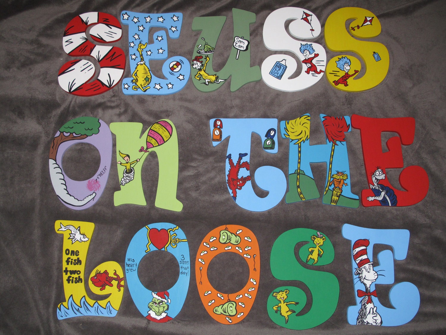 Dr. Seuss Inspired Hand Painted Letters