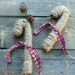 Jute wrapped Candy Cane Christmas Ornaments Natural Primitvie Rustic Decor