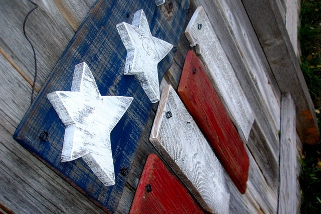 Rustic Reclaimed Wood Americana Flag Fourth of July Memorial Day President's Day Decor