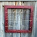 Rustic Barn Red Christmas Card Holder Decor Picture Memo Board Photo Display Message Center Reclaimed Wood & Chicken Wire