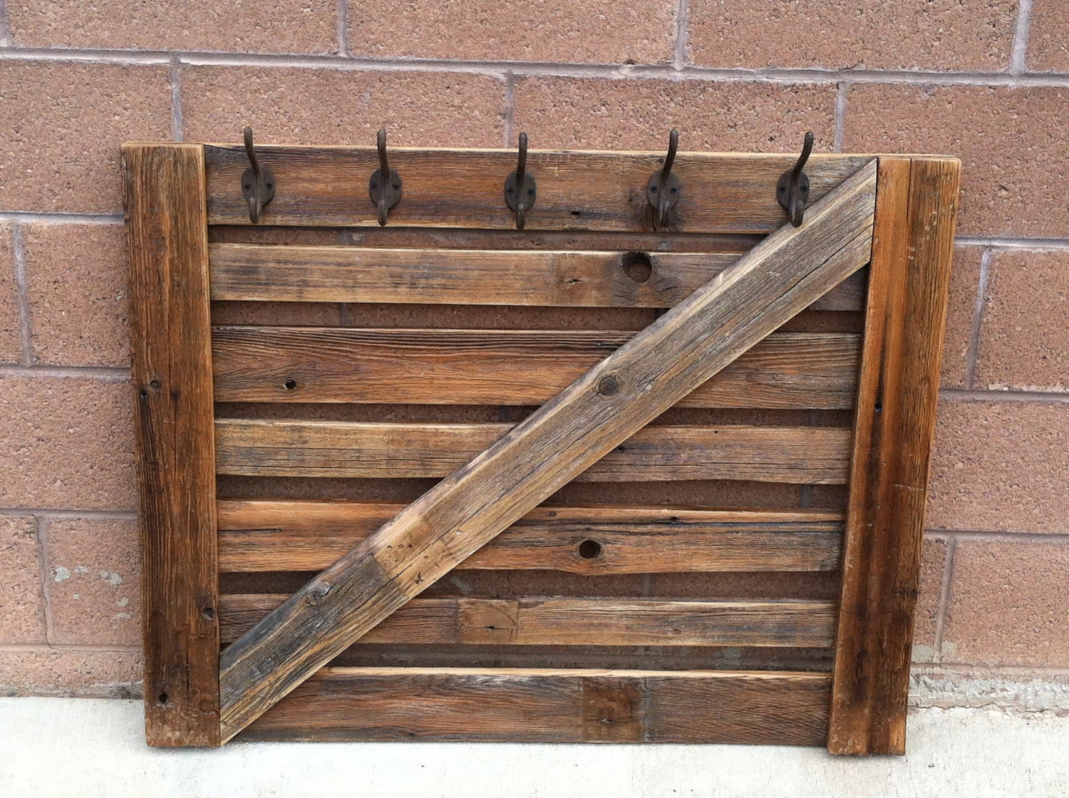 Rustic Reclaimed Wood Large Entryway or Mudroom Coat Rack