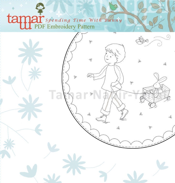 Embroidery pattern embroidery bunny - Spending Time With Bunny