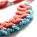 necklace frosted coral crochet beaded tangerine light blue