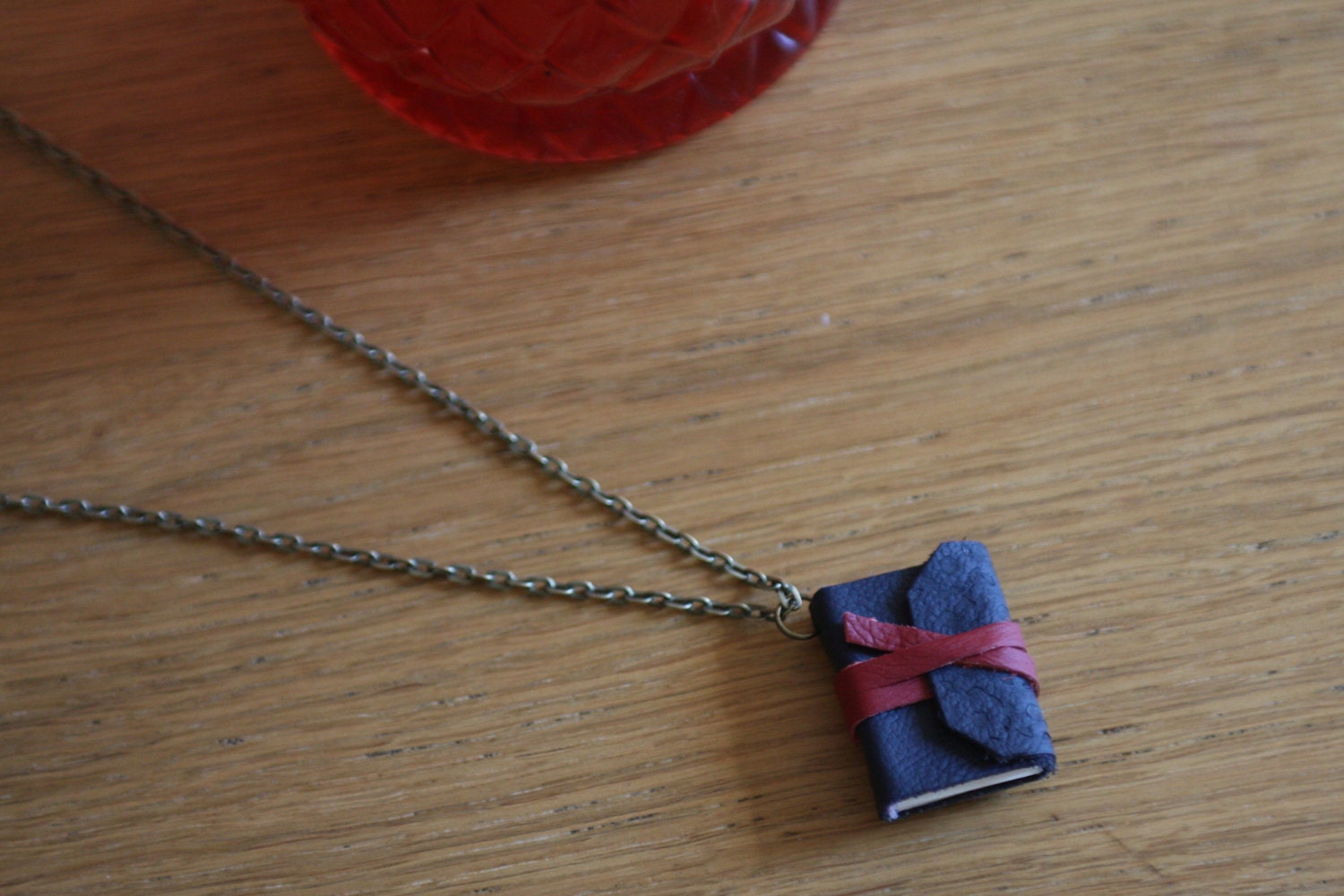 Meeting at Night  by Robert Browning . Mini book necklace with poem.