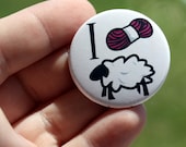 Pin Back Button I Yarn Ewe Flair 1.5 inch