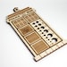 Police Box Knitting Needle Gauge, Laser Cut Wood, Sizes 0 to 17, Ruler