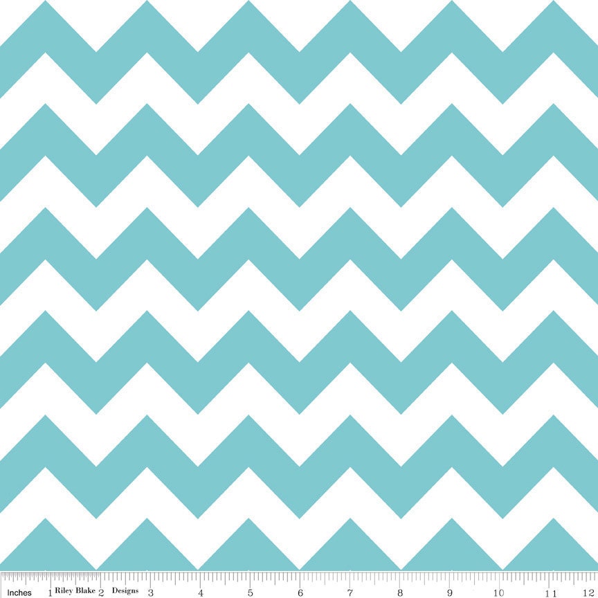 Chevron Fabric - Aqua - Riley Blake - 1 Yard
