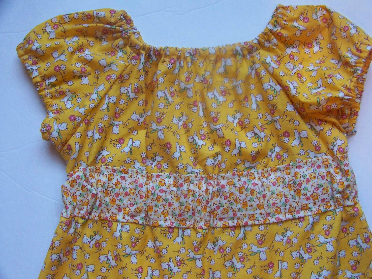Retro Puppy Print Peasant Dress
