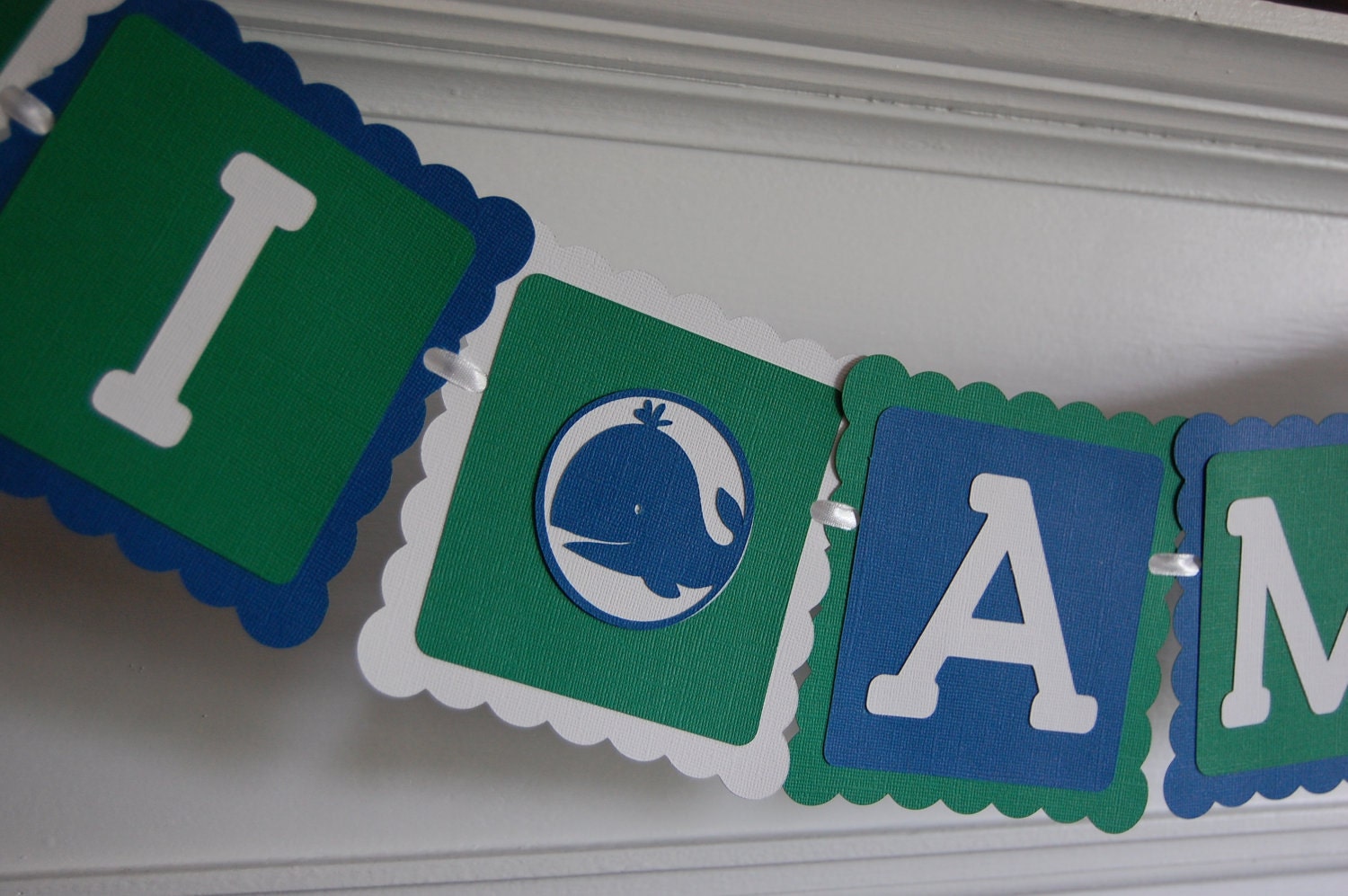 I am 1 Banner, Highchair Banner, Whale Theme, Whale Birthday, Nautical Birthday, Nautical Banner Il_170x135
