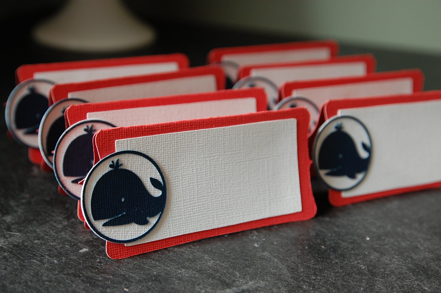 Whale Place Cards, Whale Seating Cards, Whale Food Labels, Whale Party Supplies, Whale Theme, Whale Baby Shower, 12 Pcs